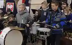 11-11-2017, Józefów nad Wisłą. 99. rocznica odzyskania niepodległości przez Polskę. Młodzieżowa Orkiestra Dęta z Józefowa nad Wisłą.